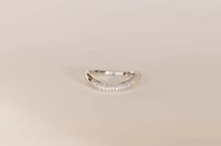 Curved Pave Wedding Band with .30 Carat TW of Lab Created Diamonds in 14kt White Gold