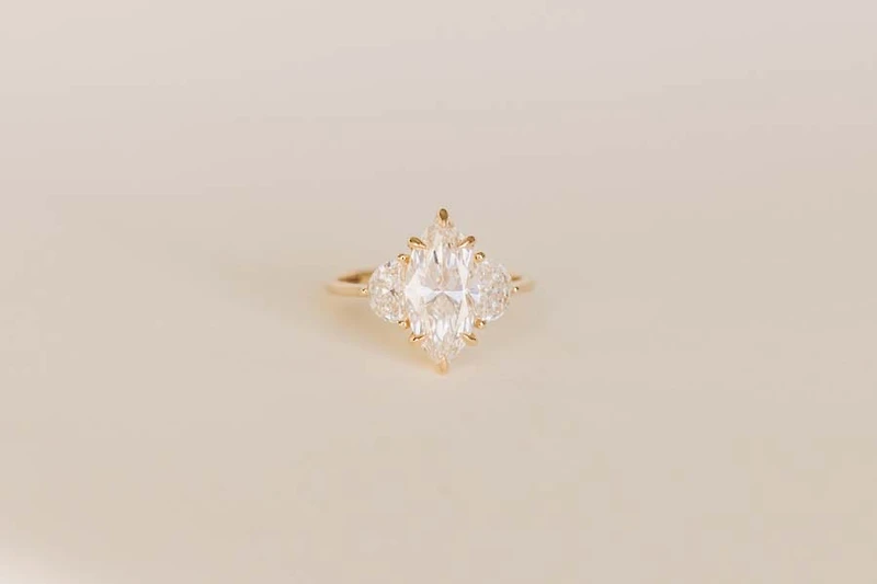 Marquise Engagement Ring with 3.20 Carat TW of Lab Created Diamonds in 14kt Yellow Gold