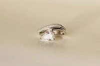 Curved Pave Wedding Band with .30 Carat TW of Lab Created Diamonds in 14kt White Gold