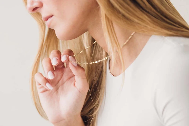 16″+2″ Rolo Paperclip Chain in 10kt Yellow Gold