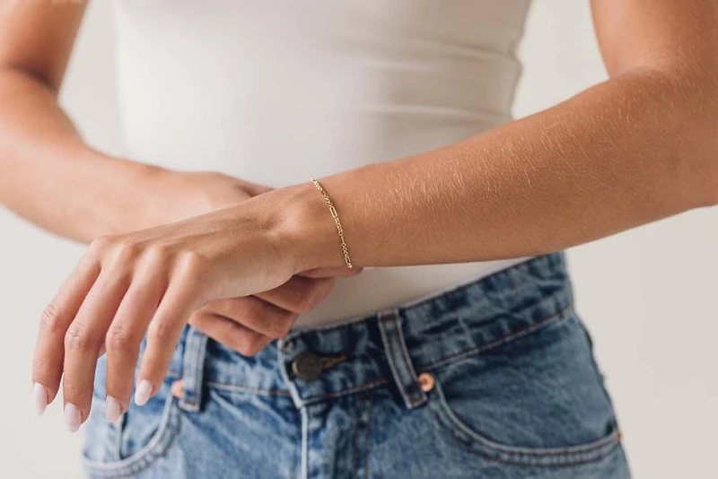 6.5″+0.75″ Rolo Paperclip Bracelet in 10kt Yellow Gold