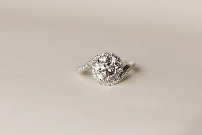 Round Halo Engagement Ring with 3.50 Carat TW of Lab Created Diamonds in 14kt White Gold