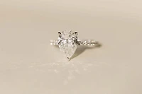 Pear Shape Engagement Ring with 3.50 Carat TW of Lab Created Diamonds in 14kt White Gold