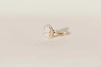 Oval Halo Engagement Ring with 3.50 Carat TW of Lab Created Diamonds in 14kt Yellow Gold