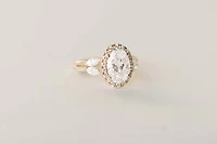 Oval Halo Engagement Ring with 3.50 Carat TW of Lab Created Diamonds in 14kt Yellow Gold