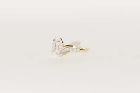 Emerald Cut Halo Engagement Ring with Carat TW of Lab Created Diamonds in 14kt Yellow Gold