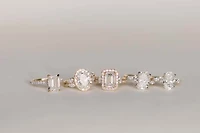 Emerald Cut Halo Engagement Ring with 3.40 Carat TW of Lab Created Diamonds in 14kt Yellow Gold
