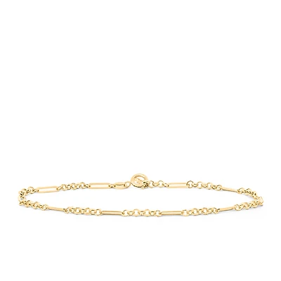 6.5″+0.75″ Rolo Paperclip Bracelet in 10kt Yellow Gold