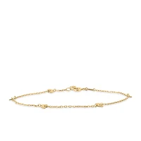 6.5″+0.75″ Station Heart Bracelet in 10kt Yellow Gold