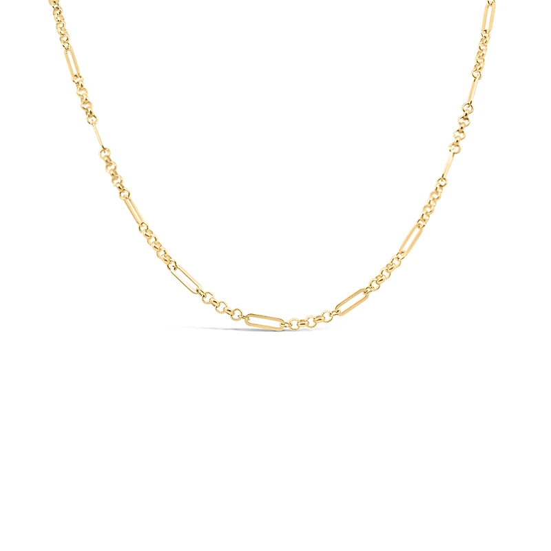 16″+2″ Rolo Paperclip Chain in 10kt Yellow Gold
