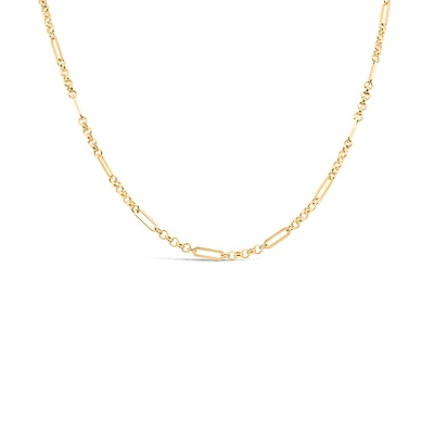 16″+2″ Rolo Paperclip Chain in 10kt Yellow Gold