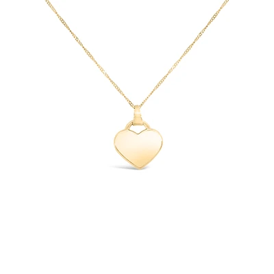Heart Pendant in 10kt Yellow Gold with Chain