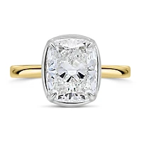 Elongated Cushion Cut Engagement Ring with 3.50 Carat Lab Created Diamond in 14kt Yellow Gold PRE-ORDER