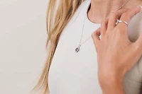 Pendant with .15 Carat TW of Diamonds and Marquise Blue Sapphire in 14kt White Gold with Chain