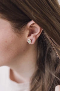 Earrings with .50 Carat TW of Diamonds and 7x5MM Opal in 14kt Yellow Gold