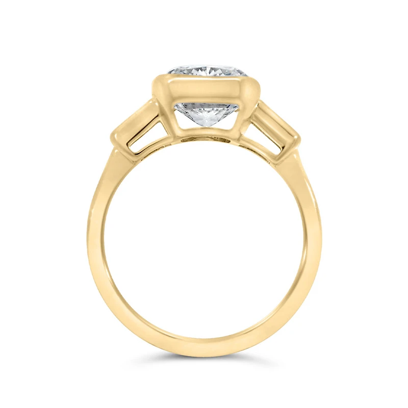Cushion Cut Engagement Ring with 3.10 Carat TW of Lab Created Diamonds in 14kt Yellow Gold