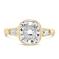 Cushion Cut Engagement Ring with 3.10 Carat TW of Lab Created Diamonds in 14kt Yellow Gold