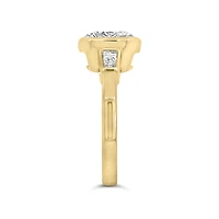 Cushion Cut Engagement Ring with 3.10 Carat TW of Lab Created Diamonds in 14kt Yellow Gold