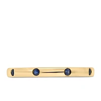 Stackable Ring with Blue Sapphire in 10kt Yellow Gold