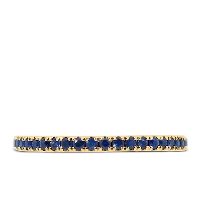 Stackable Ring with Blue Sapphire in 10kt Yellow Gold