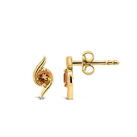 Earrings with Round Citrine in 10kt Yellow Gold