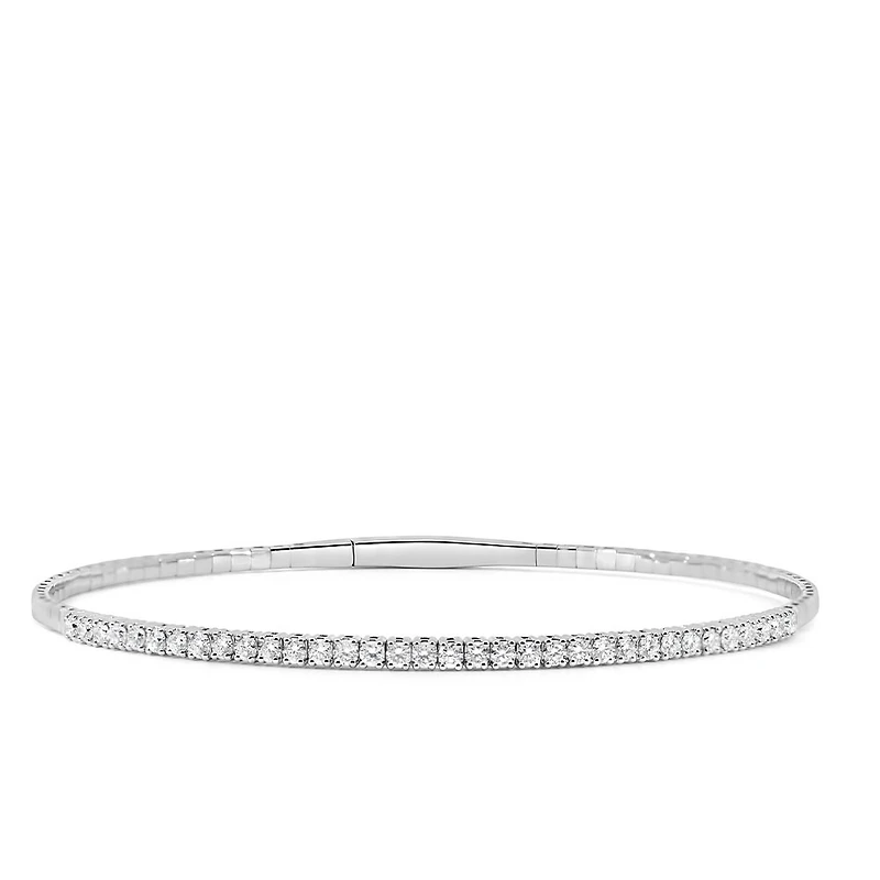 Lab Created Diamond Bangle with 1.00 Carat TW in 14kt White Gold