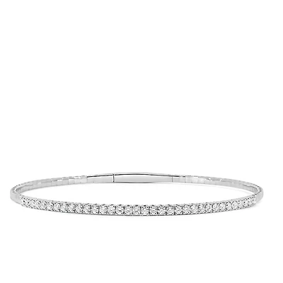 Lab Created Diamond Bangle with 1.00 Carat TW in 14kt White Gold