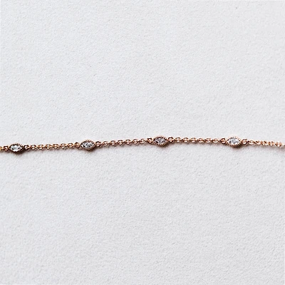 6.25″ + 1″ Bracelet with .05 Carat TW of Diamonds in Rose Tone Sterling Silver