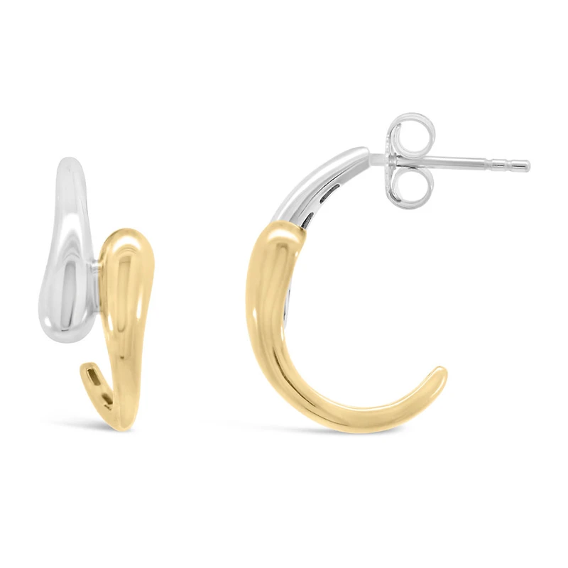 Bypass Earrings in 10kt Yellow and White Gold