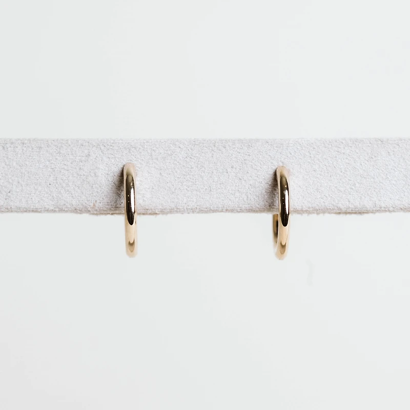 14mm Huggie Earrings in 10KT Yellow Gold