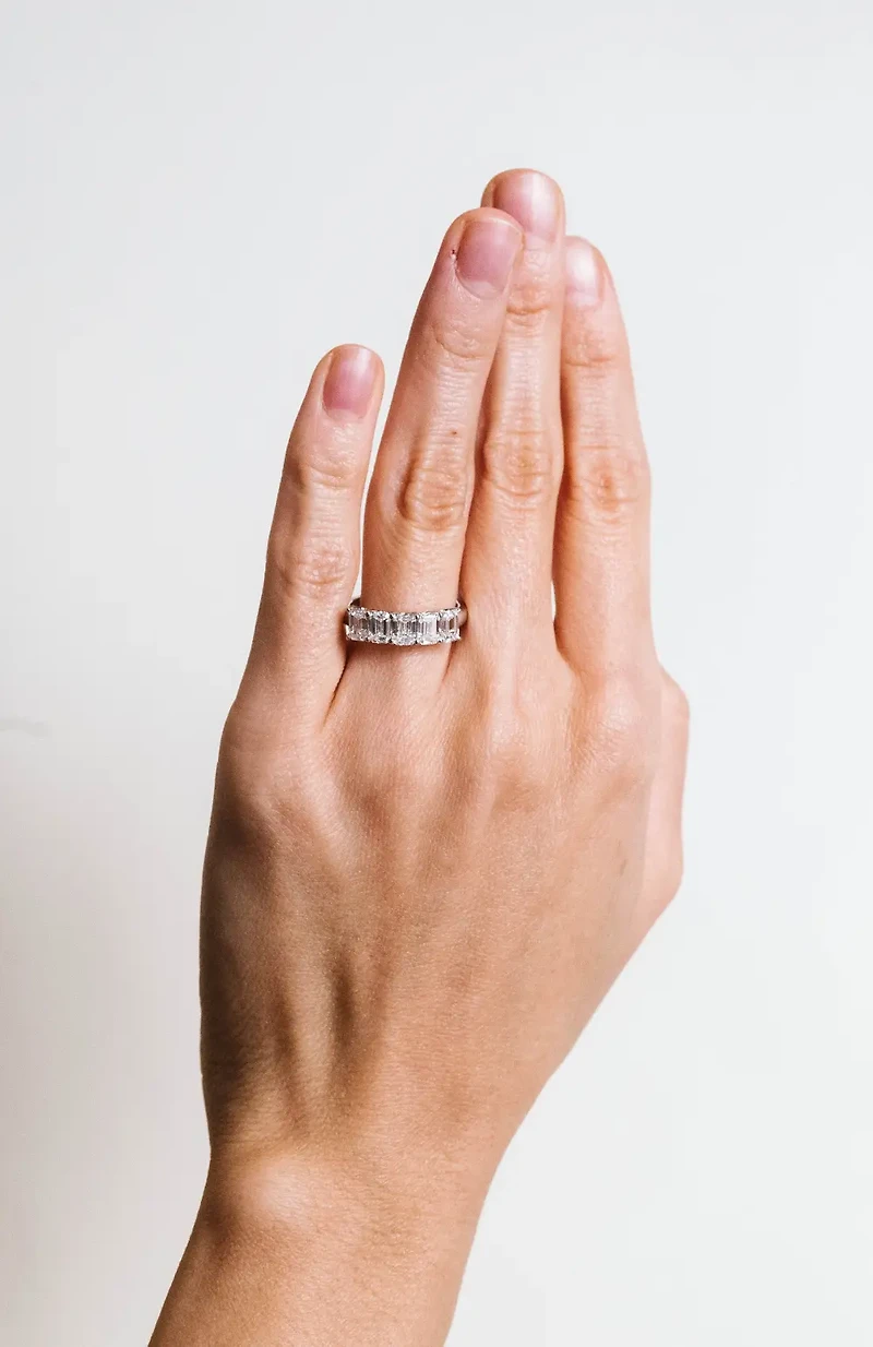 Emerald Cut Ring with 2.00 Carat TW of Lab Created Diamonds in 10KT White Gold