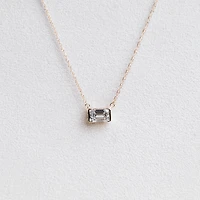 Emerald Cut Necklace with .50 Carat Lab Created Diamond in 10KT Yellow Gold