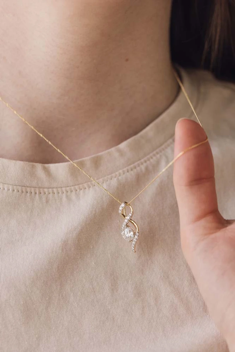 Infinity Lab Created Diamond Pendant with 1.25 Carat TW in 14kt Yellow Gold