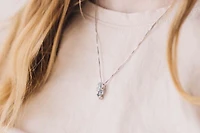 Pendant with White and Sky Blue Topaz in Sterling Silver with Chain