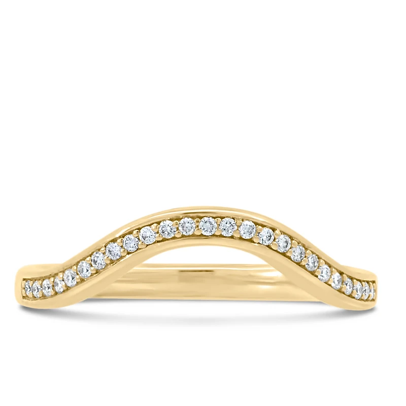 Curved Lab Created Diamond Wedding Band with .10 Carat TW in 14kt Gold