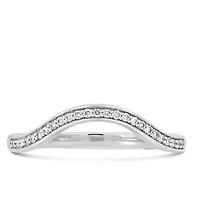 Curved Lab Created Diamond Wedding Band with .10 Carat TW in 14kt White Gold
