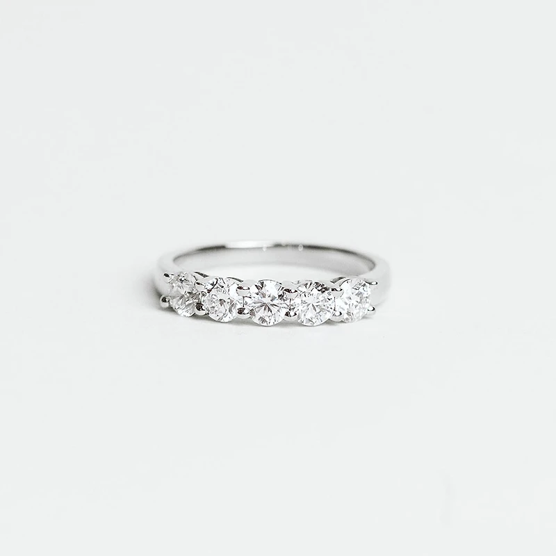 Round Lab-Created Diamond Band Ring with 2.00 Carat TW in 10KT White Gold