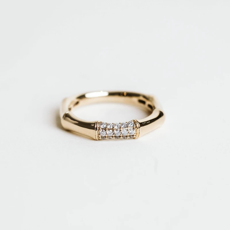 Diamond Pavé Interval Ring with 0.16ct TW in 10KT Yellow Gold
