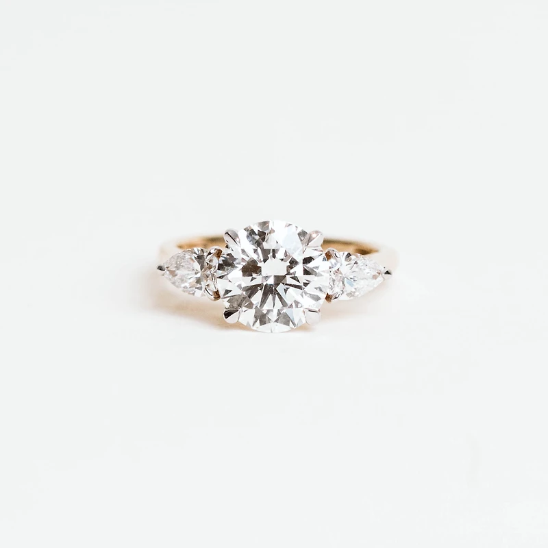 Round Lab-Created Diamond Engagement Ring with 3.8ct TW in 14KT Yellow Gold