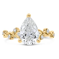 Pear-shaped Engagement Ring with 2.50 Carat TW of Lab Created Diamonds in 14kt Yellow Gold