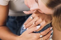 Pear-shaped Engagement Ring with 2.50 Carat TW of Lab Created Diamonds in 14kt Yellow Gold