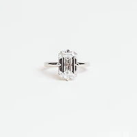 Emerald-Cut Lab-Created Diamond Hidden Halo Engagement Ring with 4.7ct TW  in 14KT White Gold
