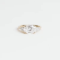 Oval Lab-Created Diamond Engagement Ring with 3.1ct TW  in 14KT Yellow Gold