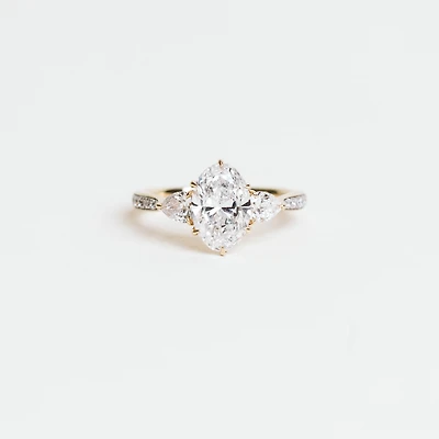 Oval Lab-Created Diamond Engagement Ring with 2.6ct TW  in 14KT Yellow Gold