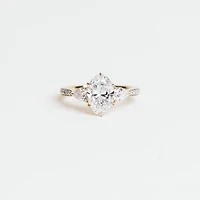 Oval Lab-Created Diamond Engagement Ring with 2.6ct TW  in 14KT Yellow Gold
