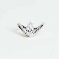 Pear-Shaped Lab-Created Diamond Engagement Ring with 1.50ct TW in 14KT White Gold