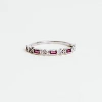 Diamond & Ruby Ring with 0.20ct TW  in 10KT White Gold