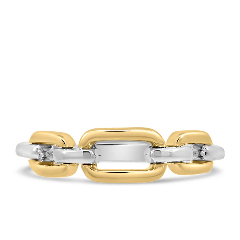 Chainlink Ring in 10KT Yellow and White Gold
