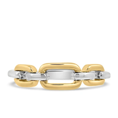 Chainlink Ring in 10KT Yellow and White Gold