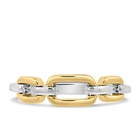 Chainlink Ring in 10KT Yellow and White Gold